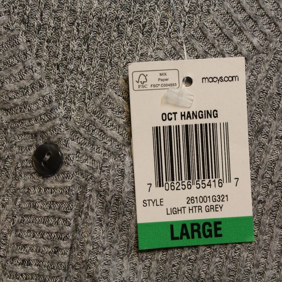 NWT Alfani Ribbed Henley Pajama Top Sleep Shirt - Picture 4 of 4